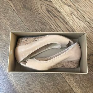 Leather Cole Haan cork wedges